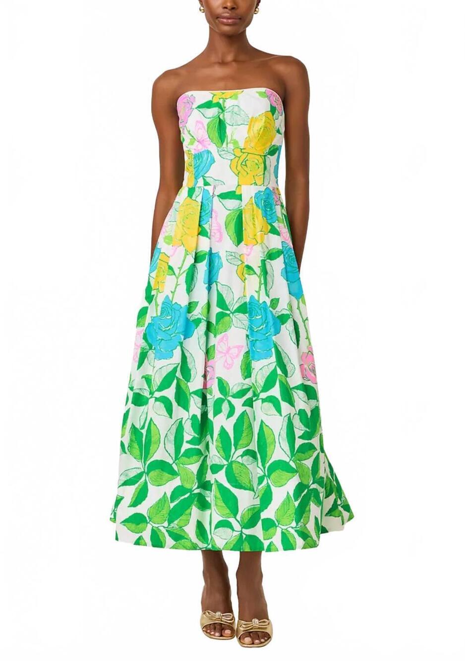 NEW LILLY PULITZER women's kenni midi dress in multi